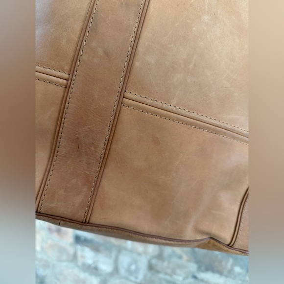 All Saints leather tote bag with deep burgundy pony skin insert - Picture 14 of 16